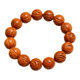 热销天然秦岭野生桃核桃胡手串光珠龙纹核桃串保平安男女文玩把玩