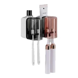 ecoco牙刷置物架免打孔漱口杯挂墙式收纳刷牙杯壁挂式电动牙刷架