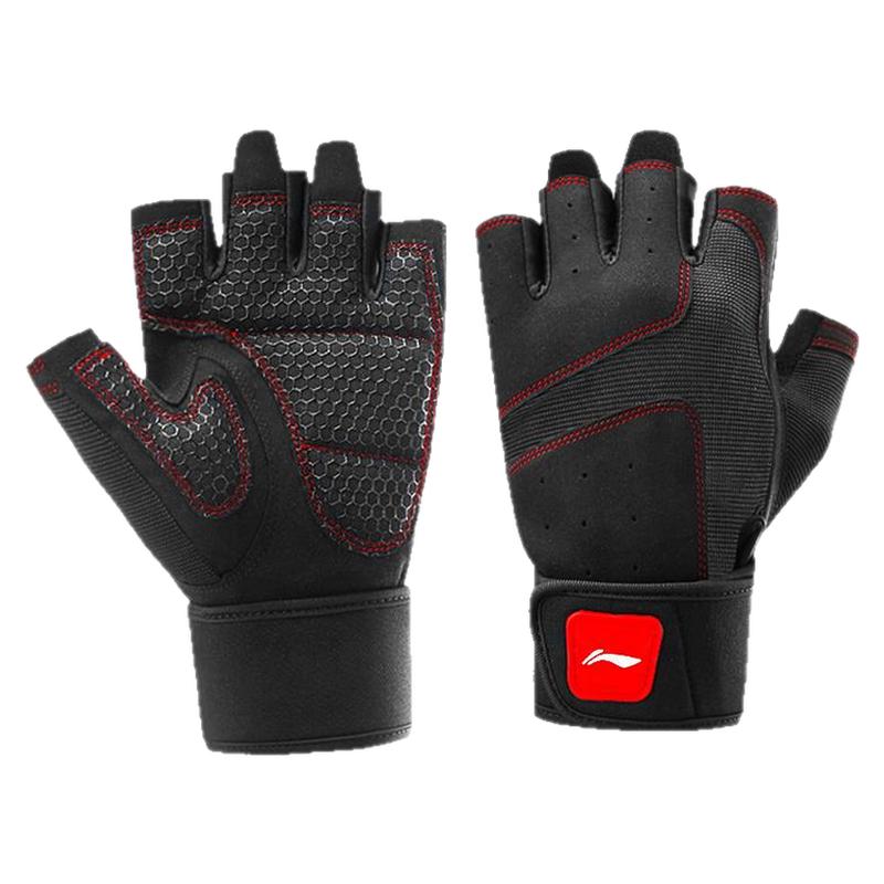 李宁健身手套护腕一体单杠引体向上撸铁运动器械训练防起茧防滑