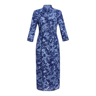 【商场同款】黛玛诗改良新中式国风旗袍春新款高端蕾丝连衣裙女