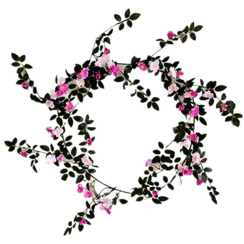 仿真玫瑰缠绕管道装饰壁挂假花