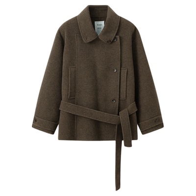 RUISHI芮时100羊毛短款毛呢外套