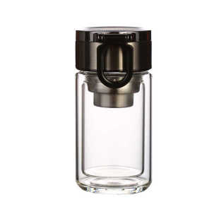 高硼硅双层玻璃杯提环便携男女士商务杯茶水分离过滤办公室水杯子