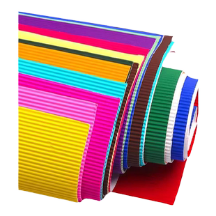 幼儿园瓦楞纸手工diy彩色纸板a4加厚纸卷瓦椤纸制作材料包彩纸折叠波浪纸批发瓦伦波纹纸白色装饰4k折纸学生