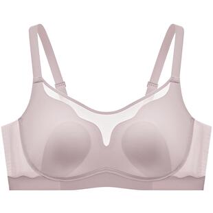 曼妮芬大蜻蜓Bra内衣女轻薄无钢圈文胸罩大胸显小光面防凸兔耳杯