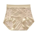 内裤女士高腰收腹无痕莱赛尔棉交叉绷带设计10A抗菌蕾丝花纹短裤