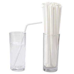 一次性可弯头塑料吸管透明白色宝宝软吸管独立纸包装产后鲜奶