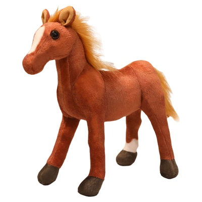 可爱汗血马公仔毛绒玩具生肖马仿真小马驹玩偶腾飞马摆件儿童礼物