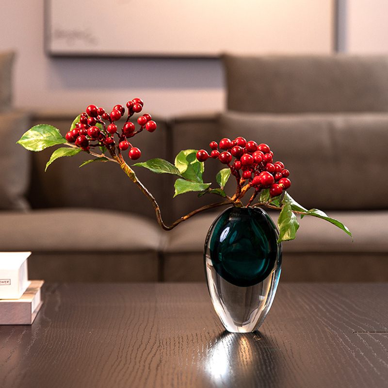 轻奢创意异形琉璃插花客厅软装饰品器花瓶摆件样板房玻璃餐桌插花