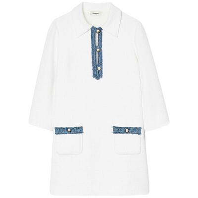 SANDRO法式V型翻领毛针织衫