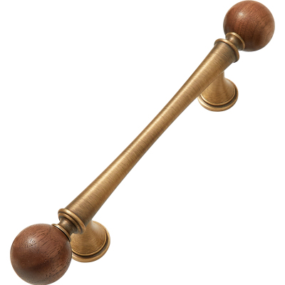 中古风黄铜拉手胡桃木抽屉把手