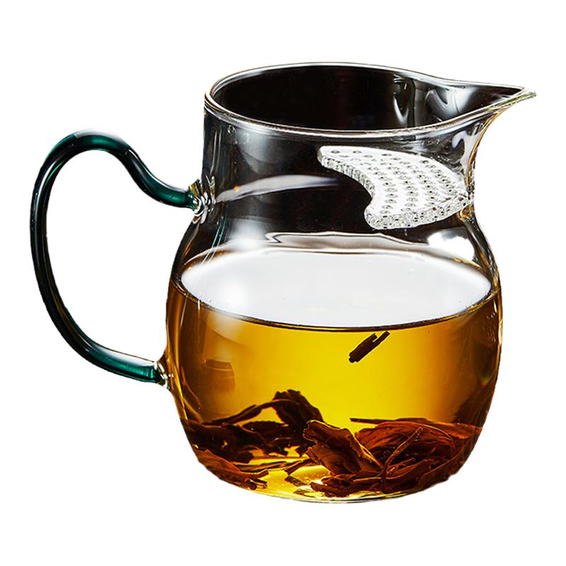 自带过滤月牙片的加厚玻璃公道杯