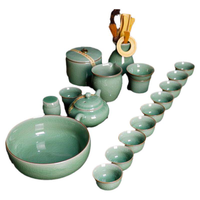 功夫茶杯青瓷茶具哥窑开片茶具