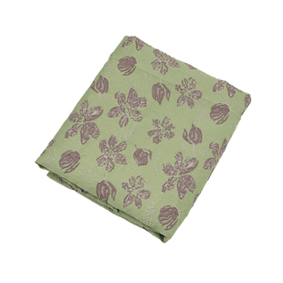 春秋微廓 绿色底紫色烫金凹凸浮雕提花布料旗袍做裙子布匹diy面料