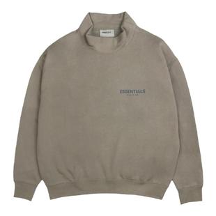 阿伦777 Fear Of God Essentials 20SS字母小高领加绒套头卫衣男