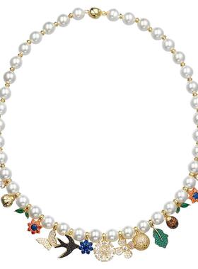 镶嵌微镶锆石高级感奢华珍珠元素晚礼服配饰新娘敬酒服项链结婚