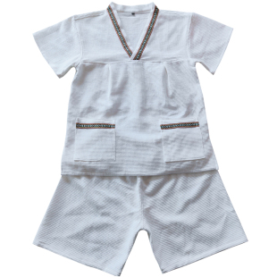 纯棉汗蒸服女大码韩版情侣装男士加肥浴服全棉洗浴足疗桑拿服