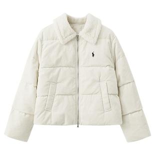 夕蒙2025新款冬季小个子巨好看独特漂亮保暖洋气灯芯绒杏色羽绒服