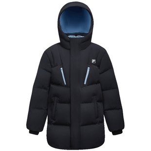 【钻石绒】FILA斐乐儿童鹅绒羽绒服中长款2025冬新款男中大童外套