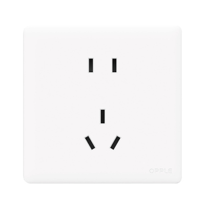 欧普哑光肤感开关插座面板菱花白