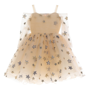 女童黑色气质长裙中大童公主裙钢琴主持人走秀礼服高级感演出服夏