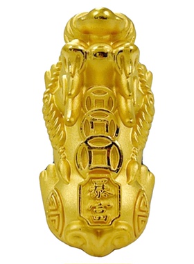 足金999纯金黄金3D硬金暴富金币转运珠子钱币貔貅手串送男友礼物