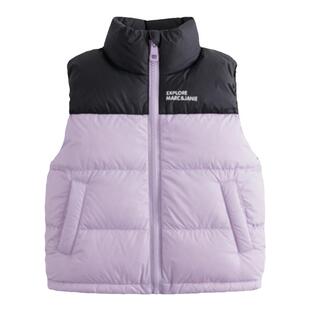 马克珍妮男女童三防保暖红色羽绒服 儿童撞色羽绒马甲冬装231203