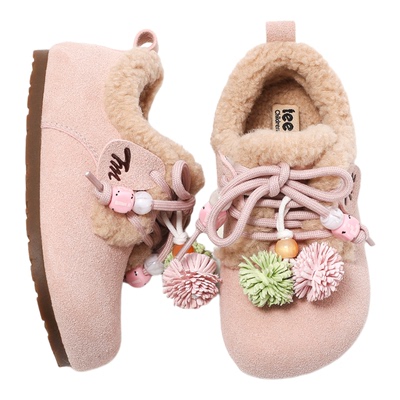 天美意童鞋2026新款冬季女童加绒勃肯鞋女宝宝软底棉鞋休闲二棉鞋