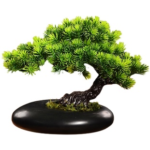 仿真植物小盆栽室内家居装饰假花松树绿植塑料摆件迎客松创意盆景