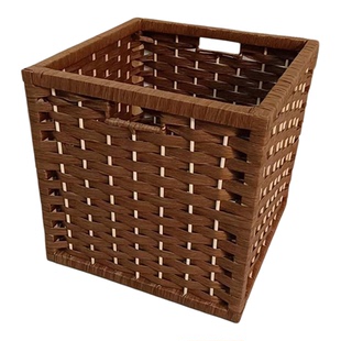 防藤编织收纳筐学校格子柜卡莱克收纳筐储物盒茶几零食衣物收纳箱