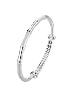 尚品竹节平安手镯女生纯银