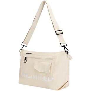 特步大容量休闲通勤包情侣款2025秋季官方女士单肩包运动斜挎包男