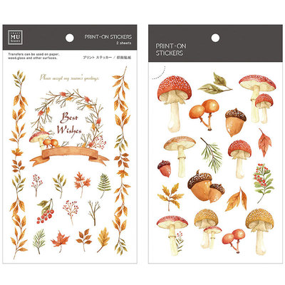 台湾MU复古花卉手帐转印贴纸