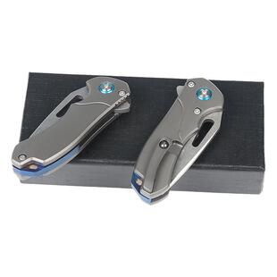 D2钢折叠折刀高硬度随身钛合金折叠刀便携防身刀户外露营锋利小