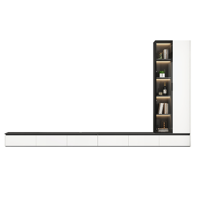 雪鹏简约电视柜书柜组合