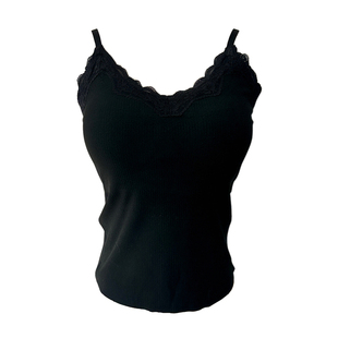 泽衣壹品 双层不透胸垫 内搭打底加厚加绒保暖带胸垫蕾丝吊带女