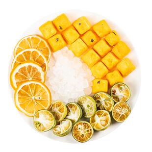 青桔金桔柠檬百香果茶独立包装新鲜冻干水果块组合茶包冲饮冷泡茶