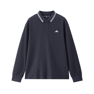 佐丹奴长袖Polo衫男2026年春新款珠地布刺绣撞色翻领上衣13015605