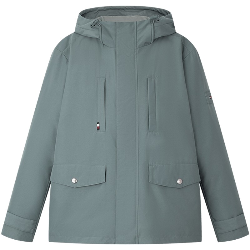 Tommy男装三合一连帽派克羽绒服