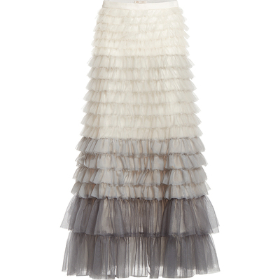 渐变纱裙 ochirly欧时力高腰半身裙2024新款春装a字超仙气质长裙