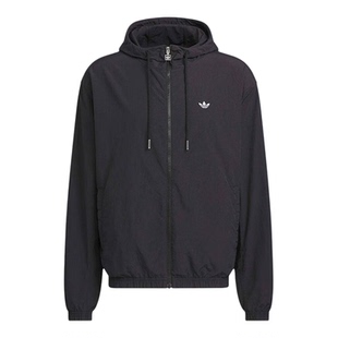 Adidas阿迪达斯三叶草男子外套26夏防晒连帽休闲运动薄夹克KT3035