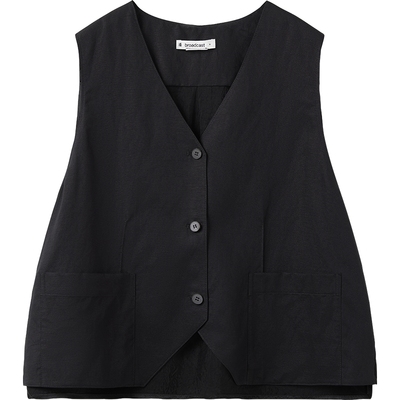 播商场同款简约亚麻马甲外套女25夏季新款时髦上衣BDS7MD2901