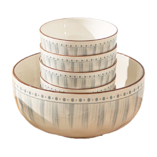 佩尔森日式碗家用吃饭碗碟盘子菜盘面碗釉下彩简约高级感陶瓷餐具