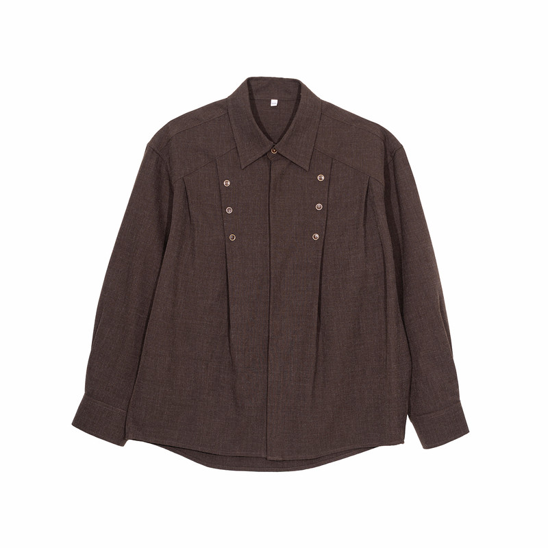 Hualun春秋季简约潮流衬衣时尚长袖衬衫男生韩系休闲宽松翻领上衣