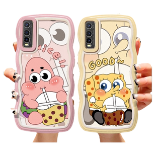 适用vivo y70s手机壳学生简约V2002A个性潮vovoy51s保护套vlvoy70s时尚可爱女viviy51s卡通海绵宝宝viovy7os