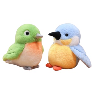 正版会叫仿真小鸟玩偶麻雀公仔毛绒玩具摆件挂件送儿童女生日礼物