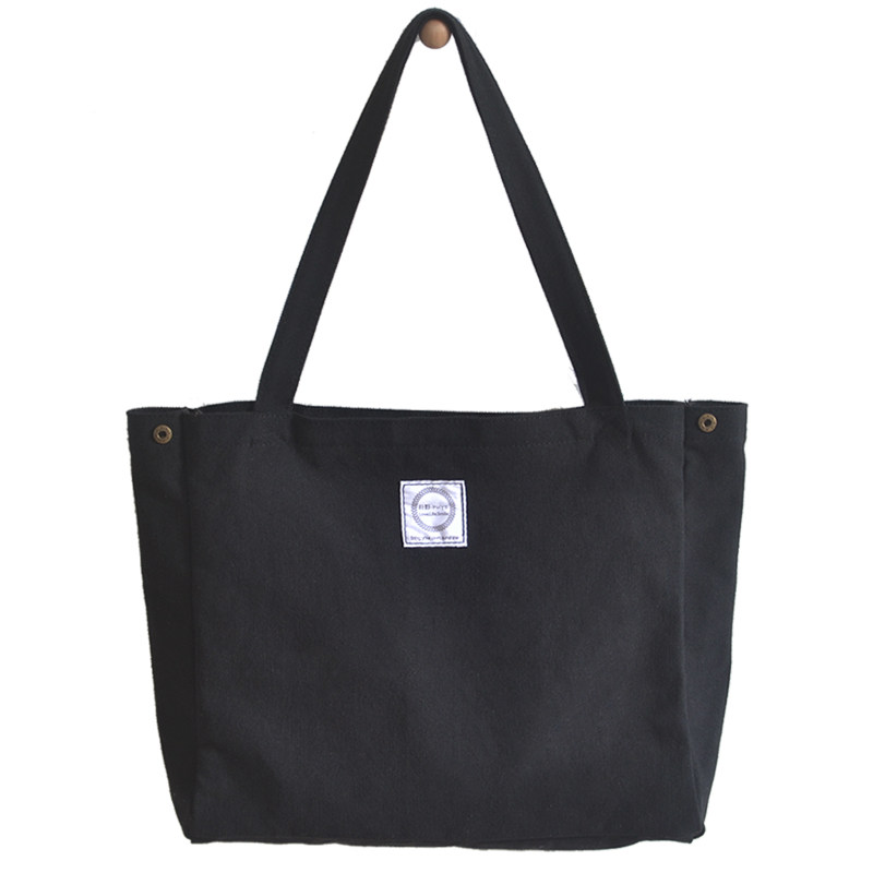 大容量加厚帆布包女休闲通勤单肩包白色学生手提袋韩版文艺托特包