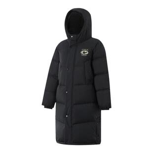 李宁儿童长款羽绒服男女大童秋冬款2024新款男童鸭绒连帽羽绒外套