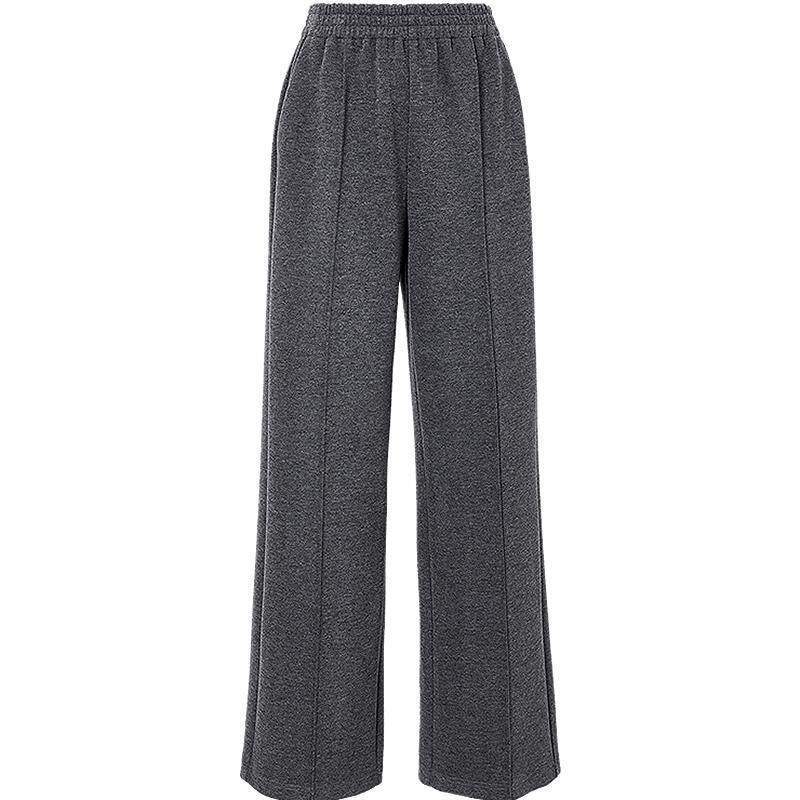 红袖outlets2024冬季新款女装肌理感包容性松紧腰阔腿裤hopeshow