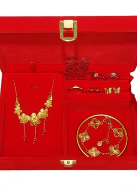 订婚五金仿真首饰假三金首饰一套结婚假黄金古法镯子婚礼摆台饰品